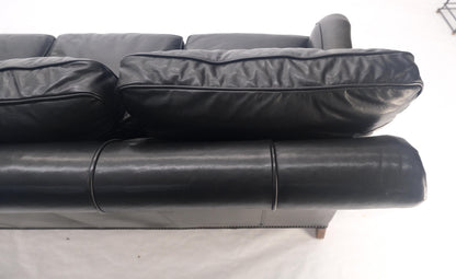 EstablishedLines Madrid Hartwell Black Leather Sofa by Wesley Hall MINT!