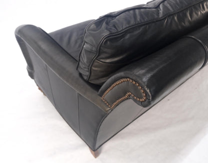 EstablishedLines Madrid Hartwell Black Leather Sofa by Wesley Hall MINT!