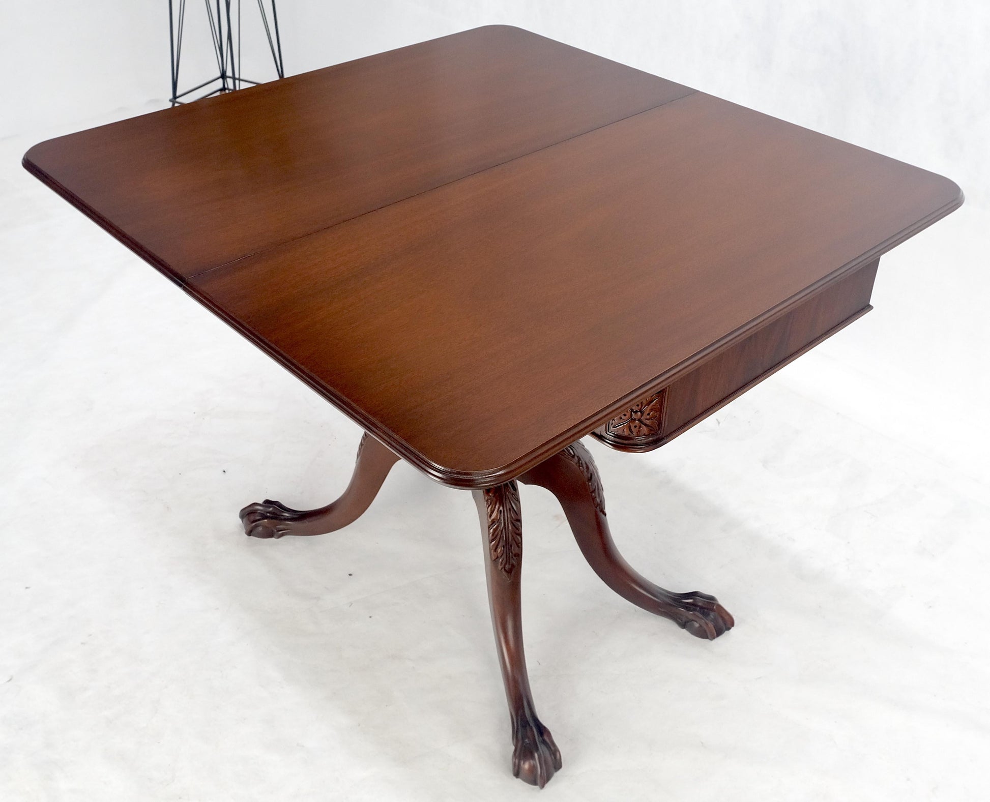 EstablishedLines Ball & Claw Chippendale Style Mahogany Expandable Flip Top Game Console Table