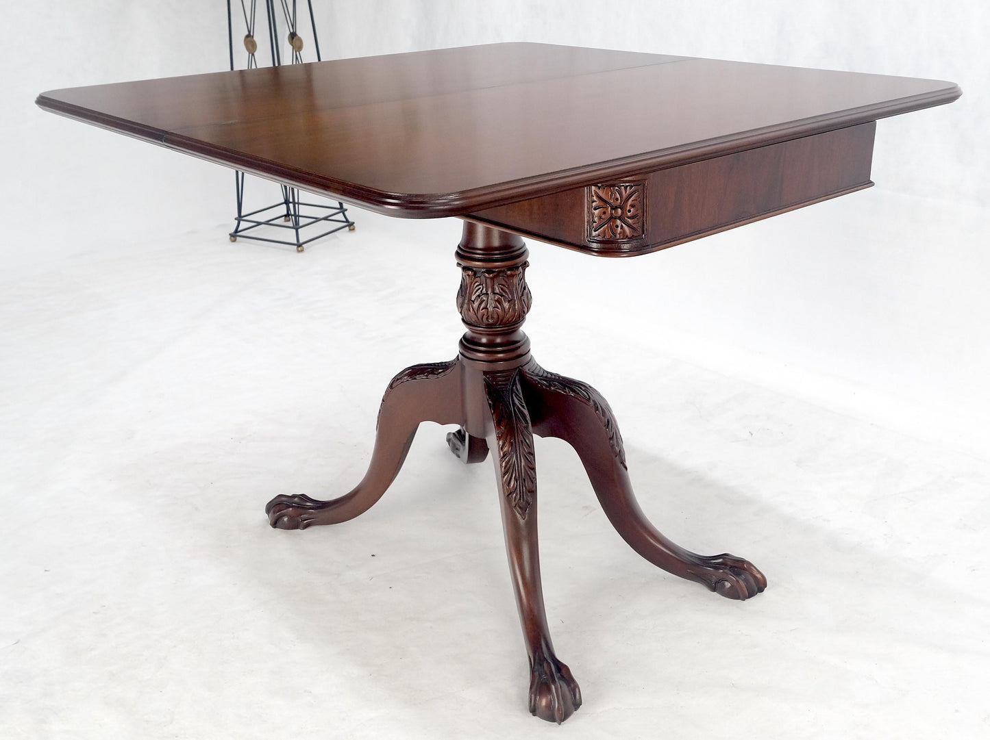 EstablishedLines Ball & Claw Chippendale Style Mahogany Expandable Flip Top Game Console Table