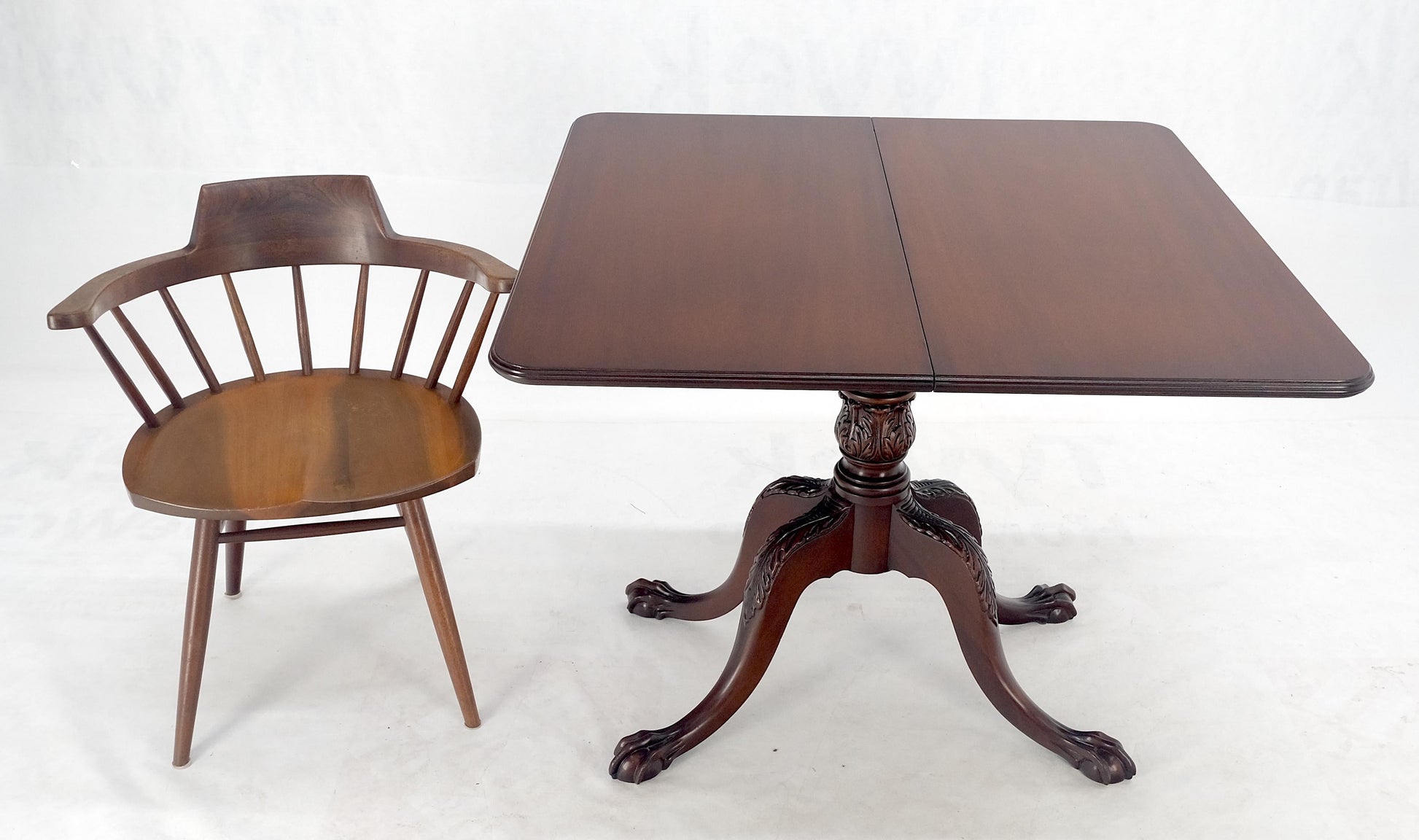 EstablishedLines Ball & Claw Chippendale Style Mahogany Expandable Flip Top Game Console Table