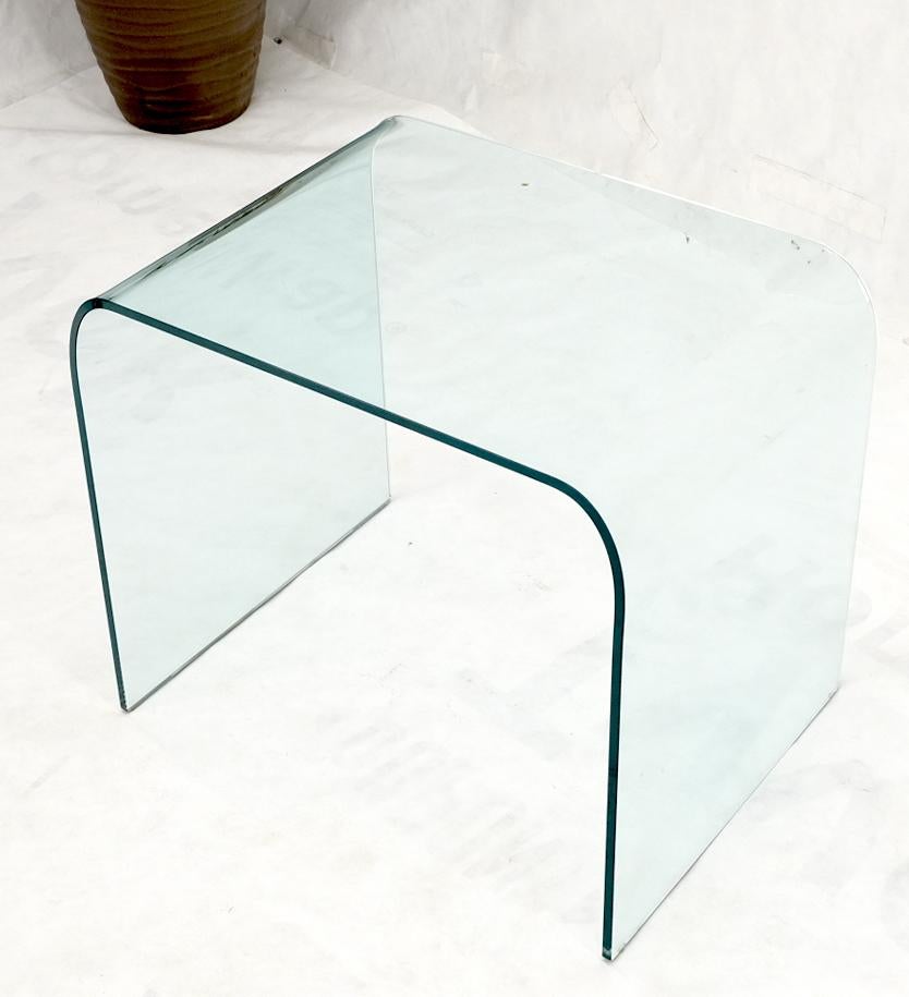 EstablishedLines Italian Mid-Century Modern Bent Glass End Table Stand