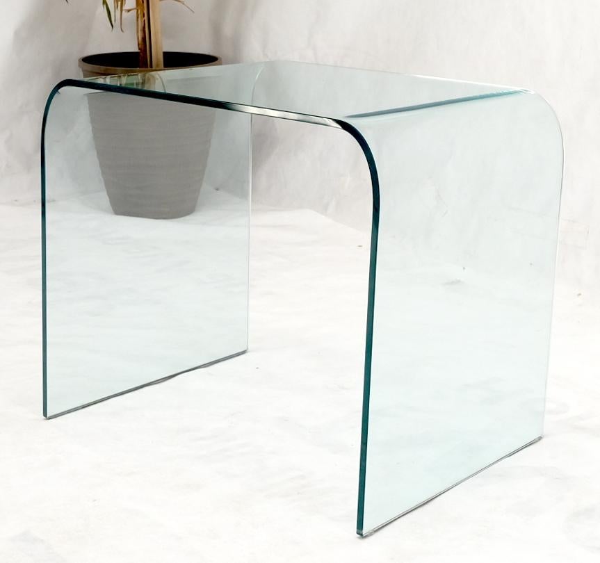 EstablishedLines Italian Mid-Century Modern Bent Glass End Table Stand