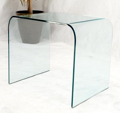 EstablishedLines Italian Mid-Century Modern Bent Glass End Table Stand
