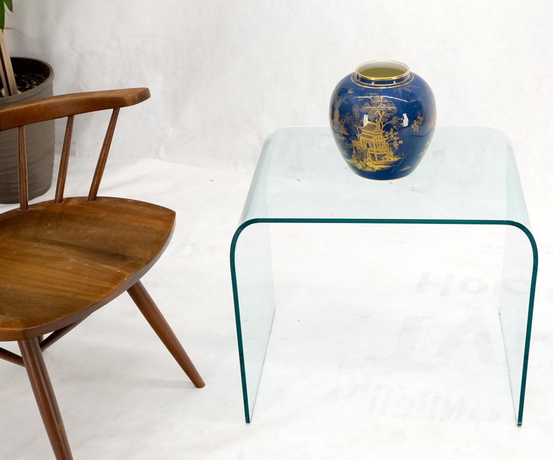 EstablishedLines Italian Mid-Century Modern Bent Glass End Table Stand