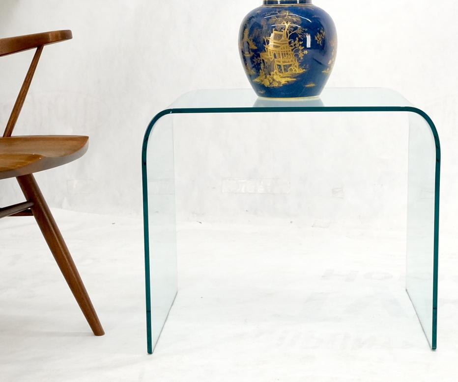 EstablishedLines Italian Mid-Century Modern Bent Glass End Table Stand