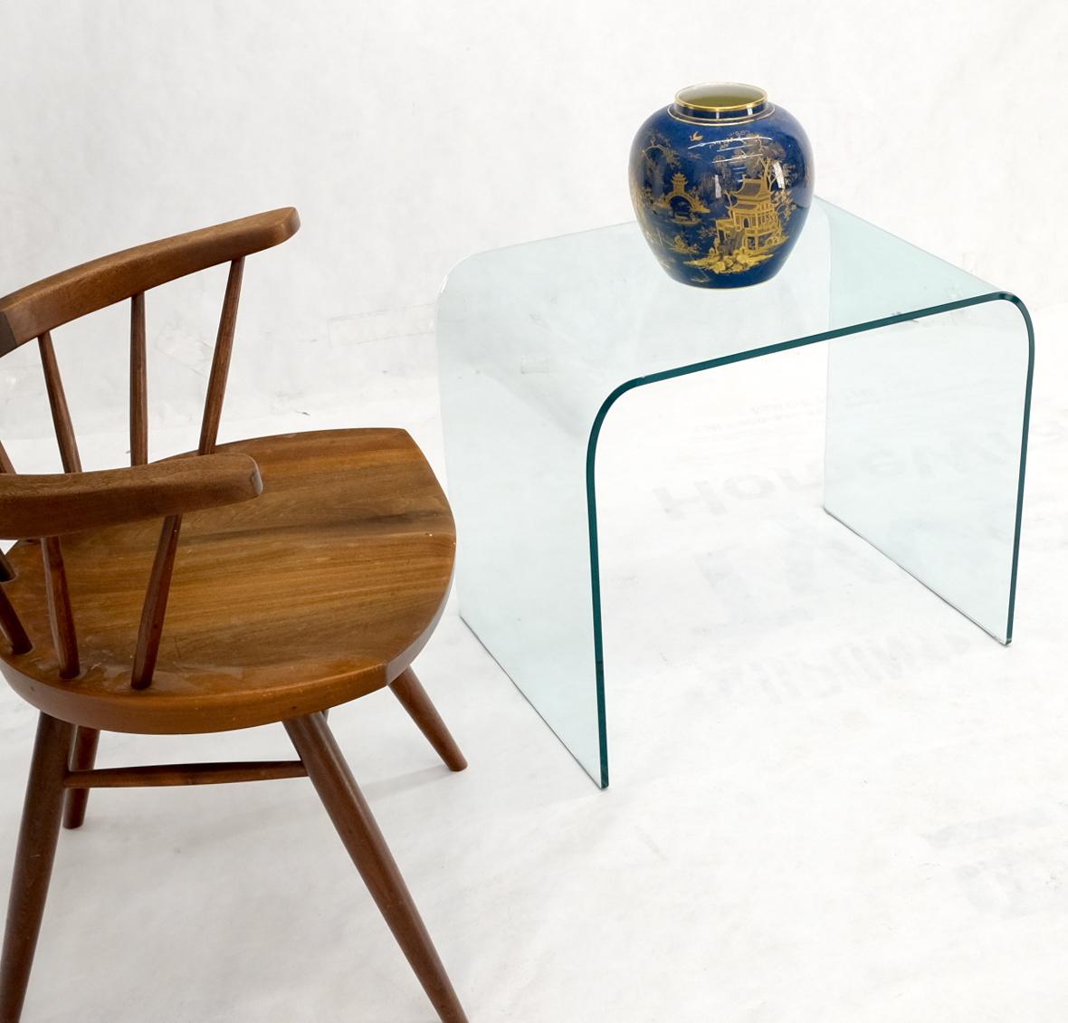 EstablishedLines Italian Mid-Century Modern Bent Glass End Table Stand