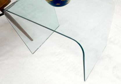 EstablishedLines Italian Mid-Century Modern Bent Glass End Table Stand