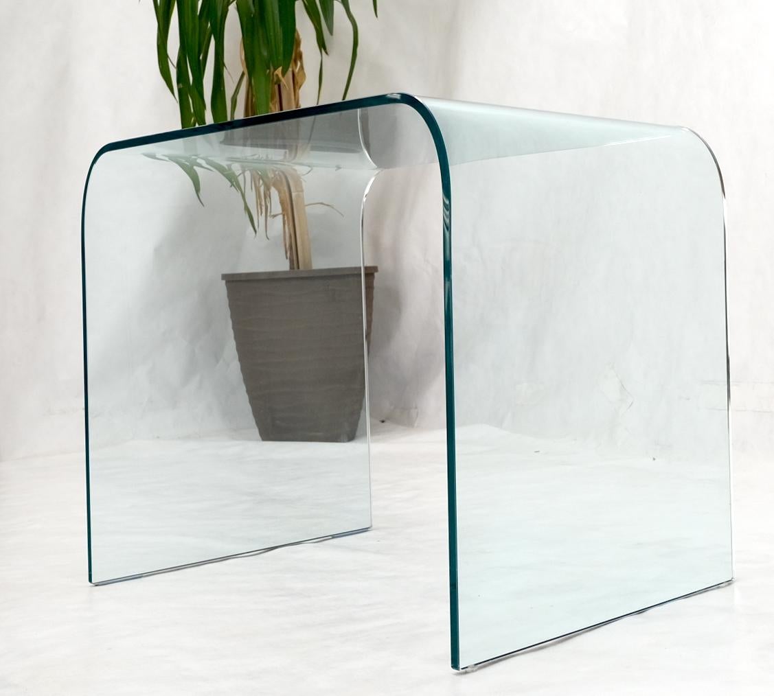 EstablishedLines Italian Mid-Century Modern Bent Glass End Table Stand