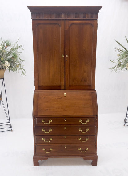 EstablishedLines Solid Cherry Multi Compartment Drop Front Secretary Desk w/ Drawer File Cabinet