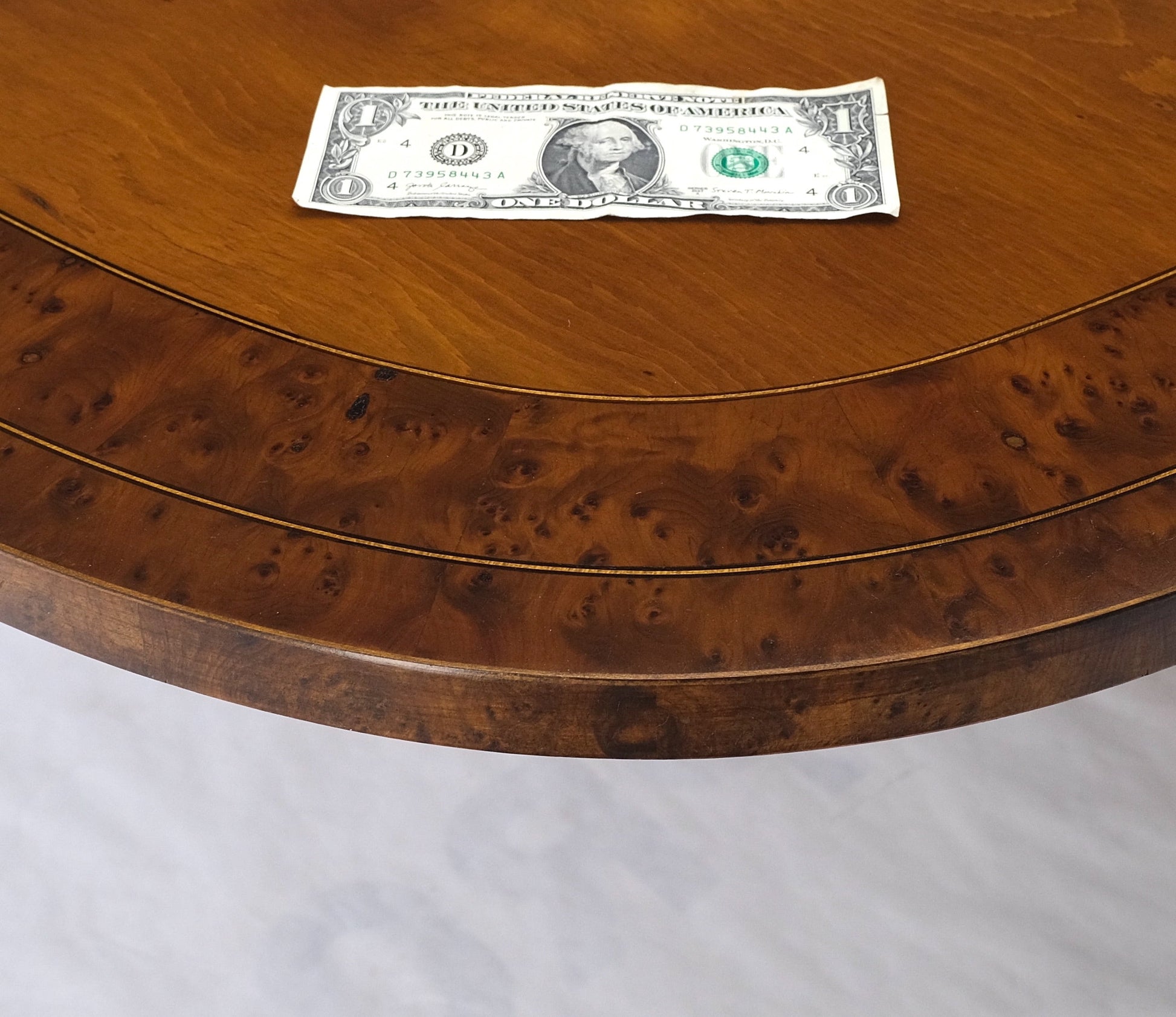 EstablishedLines Single Pedestal One Leaf Oval Banded Dining Table 8 Regency Chairs Set MINT!