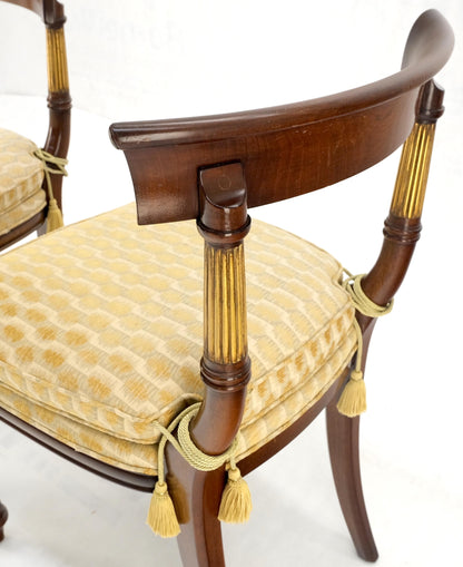 EstablishedLines Single Pedestal One Leaf Oval Banded Dining Table 8 Regency Chairs Set MINT!