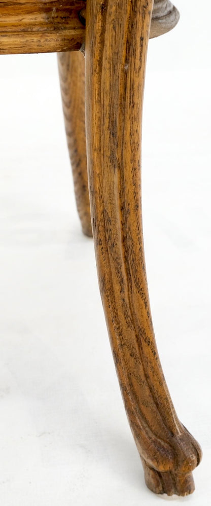 EstablishedLines Antique Carved Oak Tripod Tri legged Plant Stand