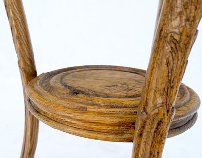 EstablishedLines Antique Carved Oak Tripod Tri legged Plant Stand