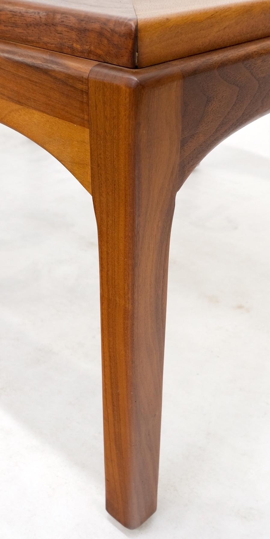 EstablishedLines Pair Solid Oiled Walnut Smoked Glass Rectangle End Tables Stands Mid Century