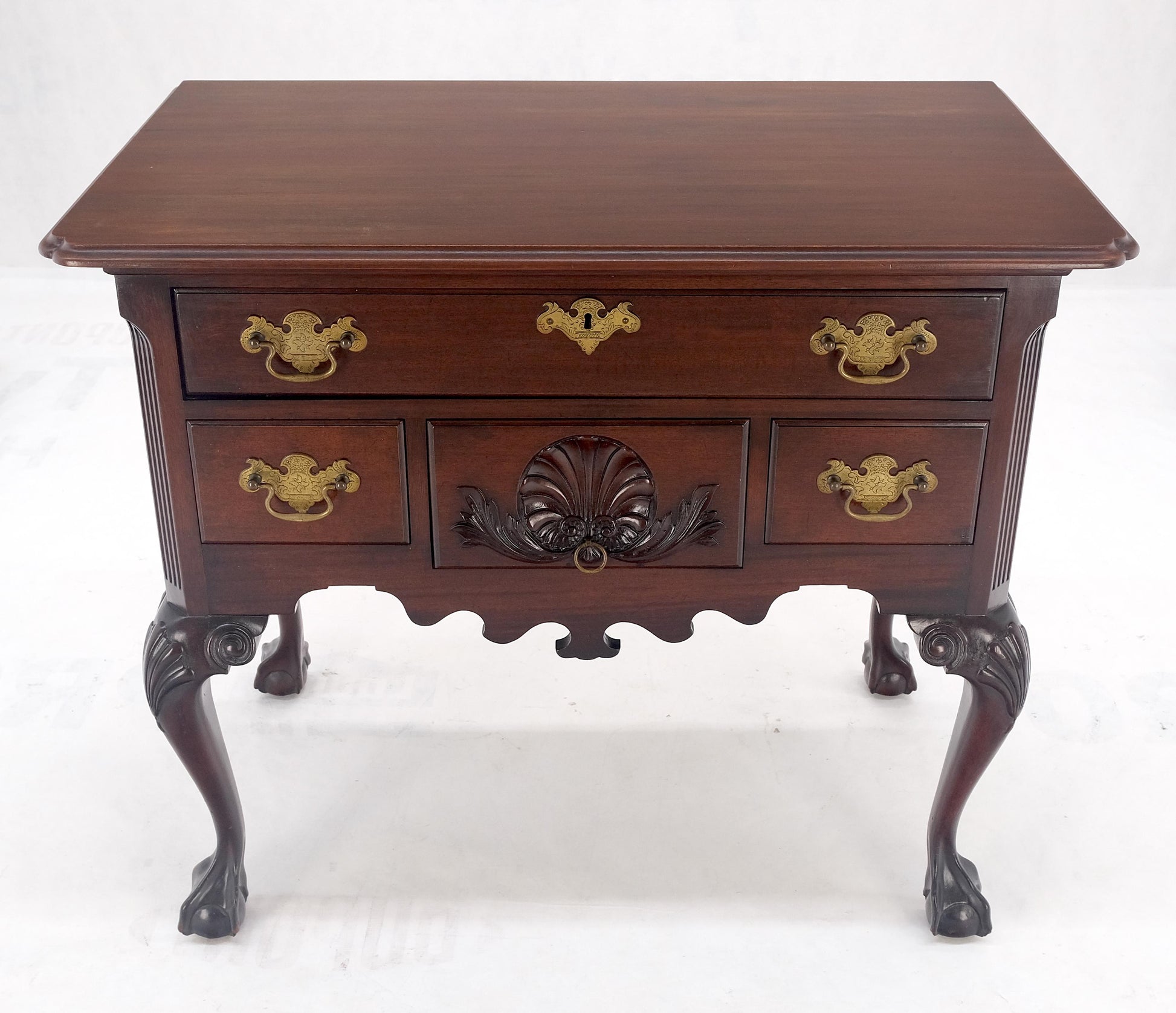EstablishedLines Chippendale Style Carved Mahogany Ball & Claw 4 Drawer Low Boy Dresser CLEAN!