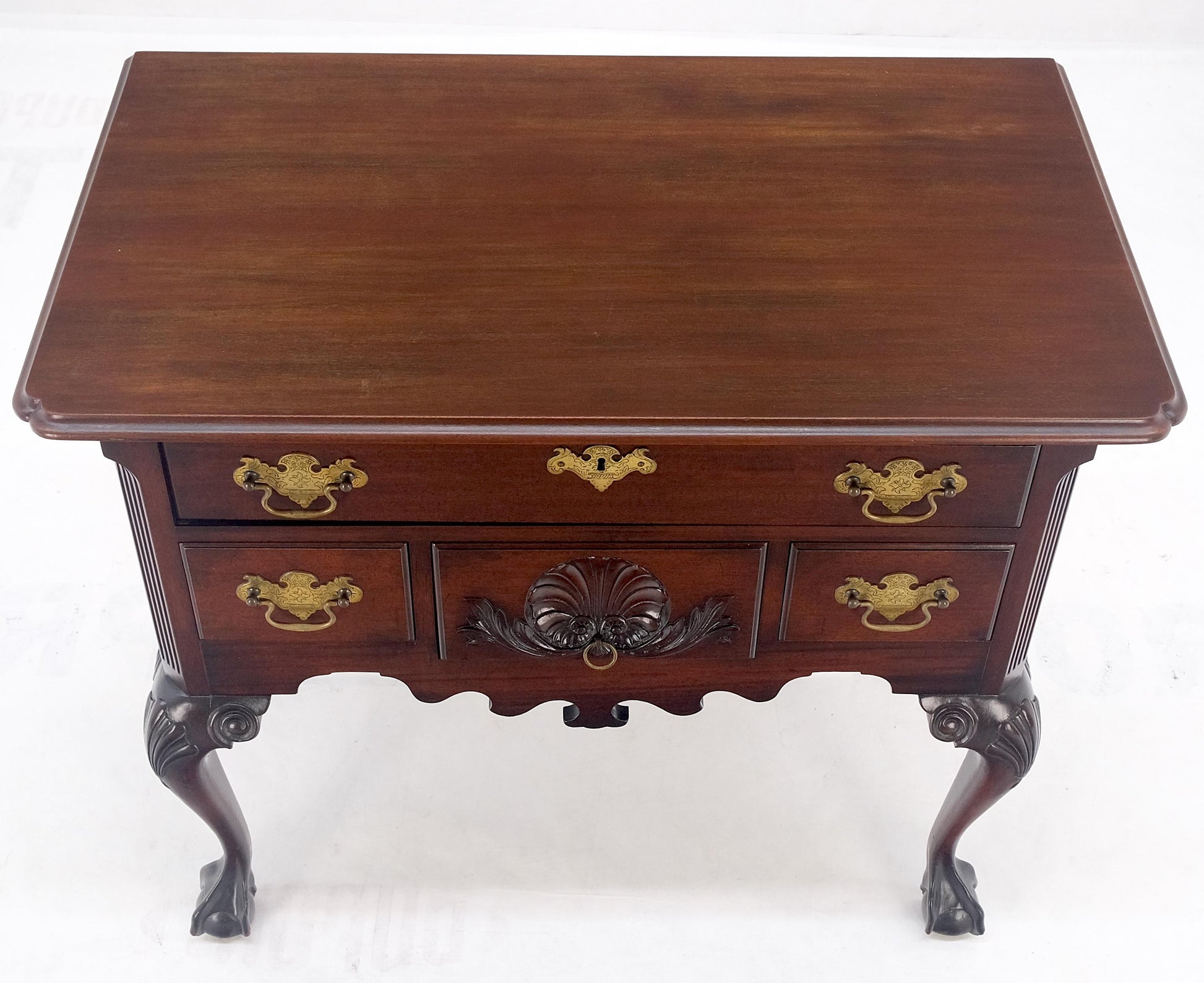 EstablishedLines Chippendale Style Carved Mahogany Ball & Claw 4 Drawer Low Boy Dresser CLEAN!