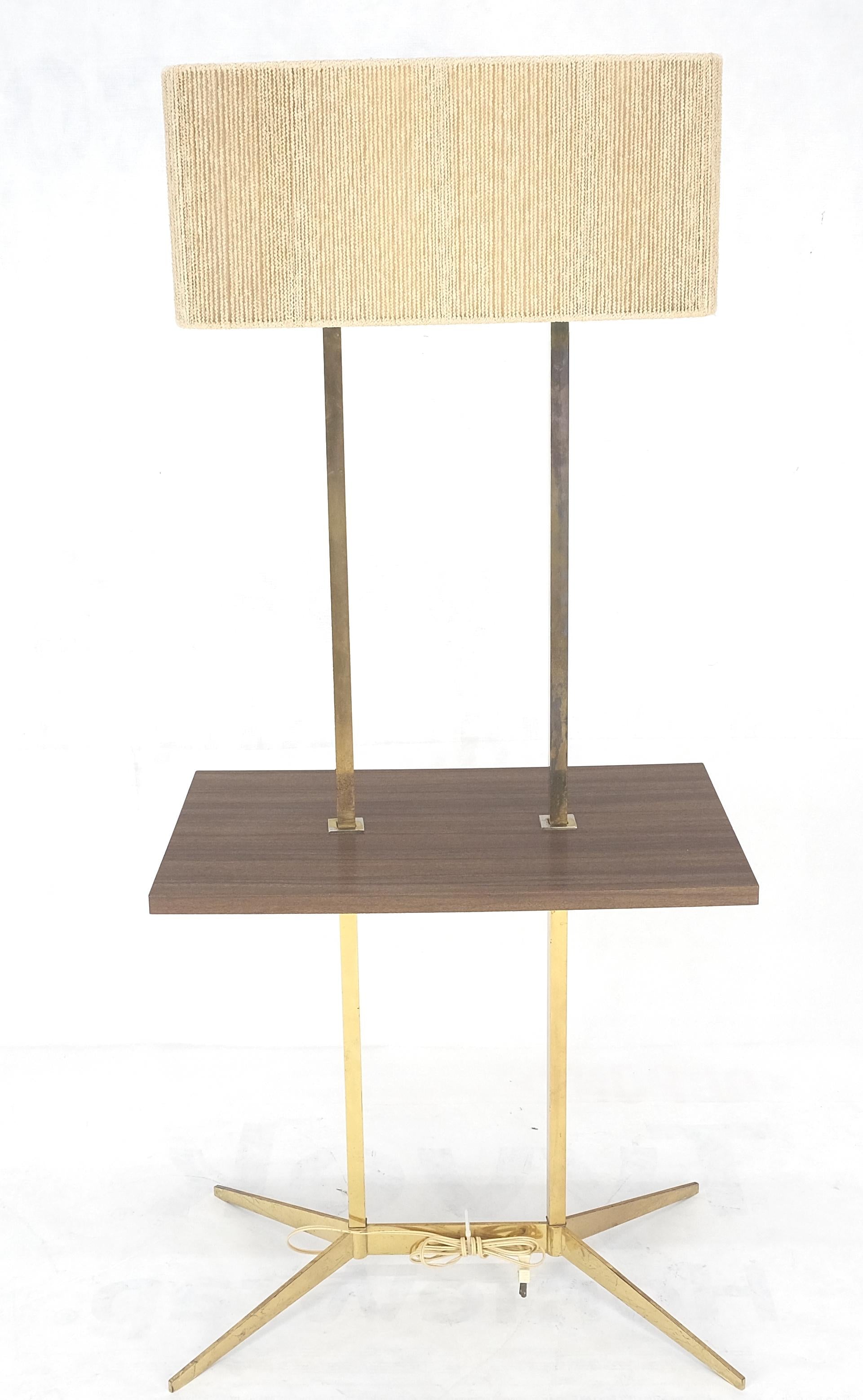 EstablishedLines Mid Century Modern All Solid Brass Rectangle End Table Floor Lamp McCobb Style