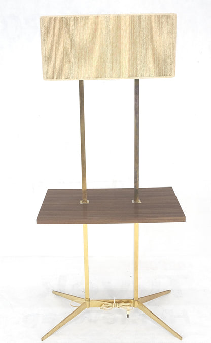 EstablishedLines Mid Century Modern All Solid Brass Rectangle End Table Floor Lamp McCobb Style