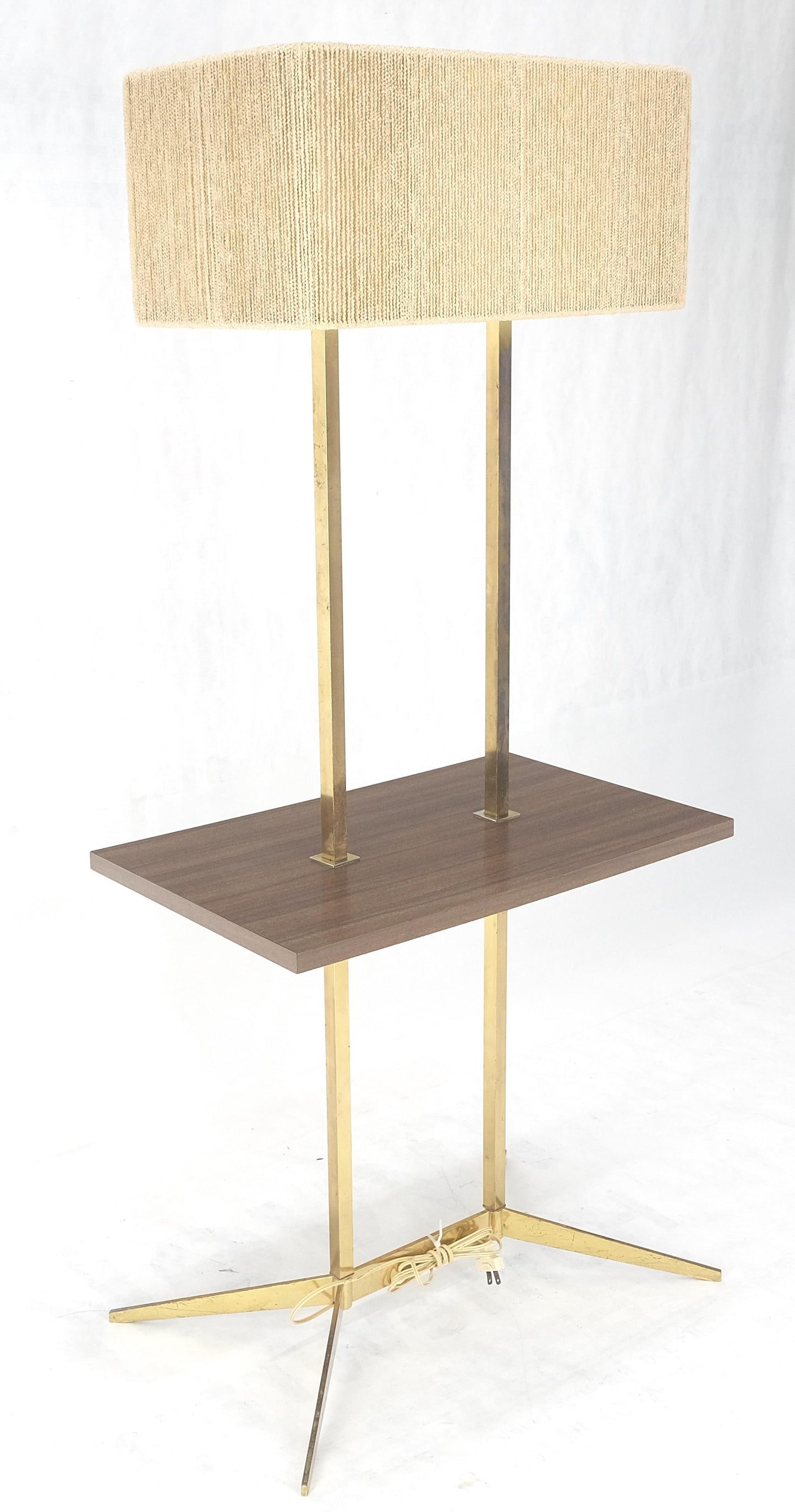EstablishedLines Mid Century Modern All Solid Brass Rectangle End Table Floor Lamp McCobb Style