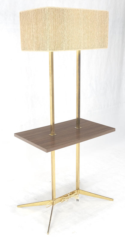 EstablishedLines Mid Century Modern All Solid Brass Rectangle End Table Floor Lamp McCobb Style