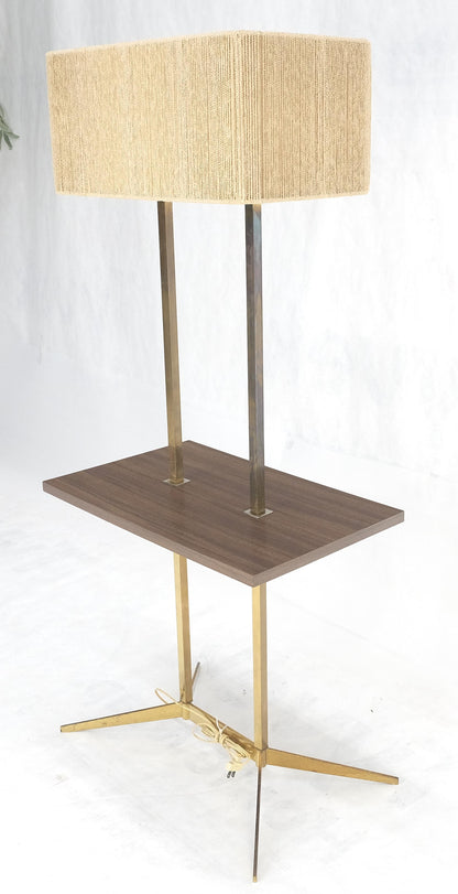 EstablishedLines Mid Century Modern All Solid Brass Rectangle End Table Floor Lamp McCobb Style