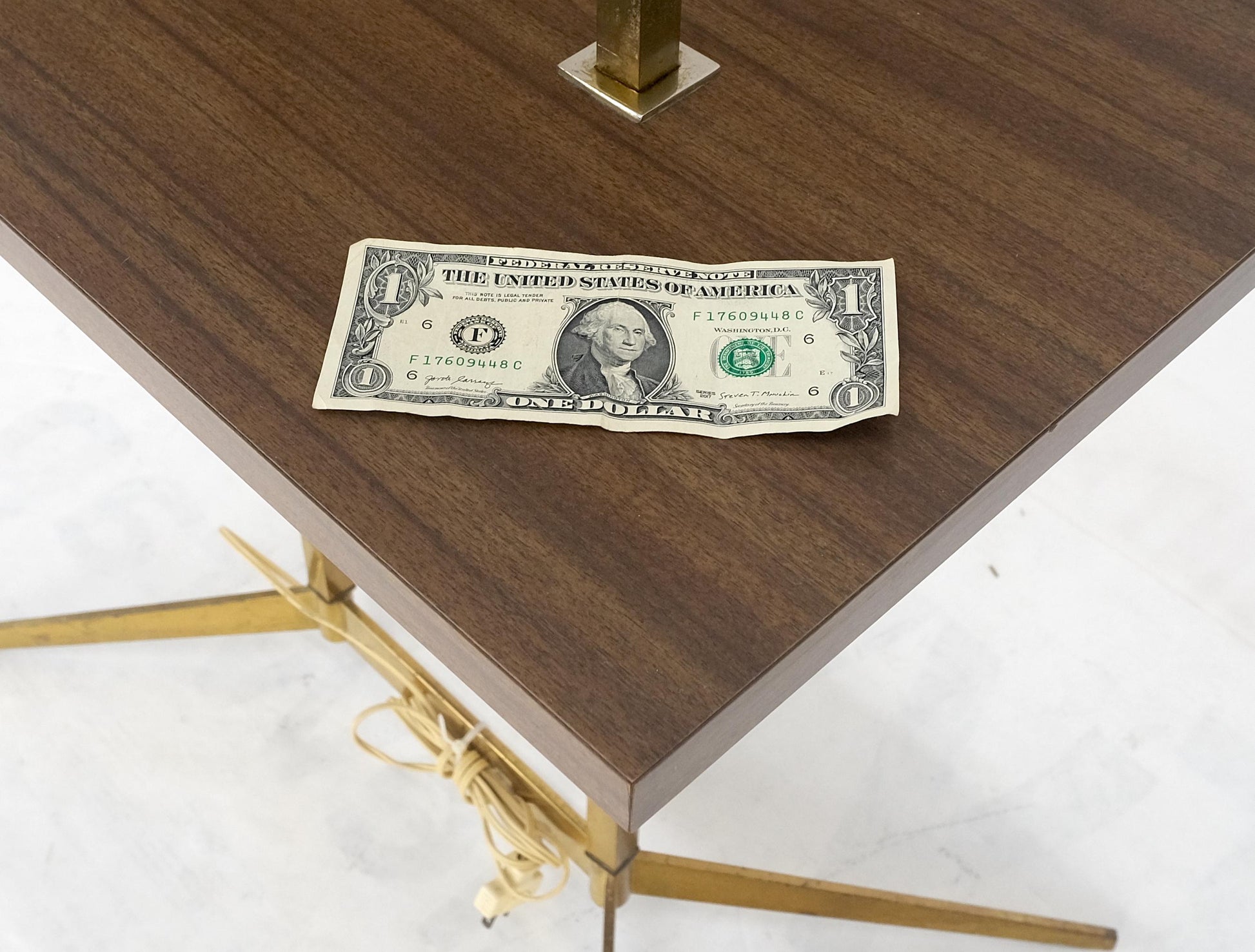 EstablishedLines Mid Century Modern All Solid Brass Rectangle End Table Floor Lamp McCobb Style