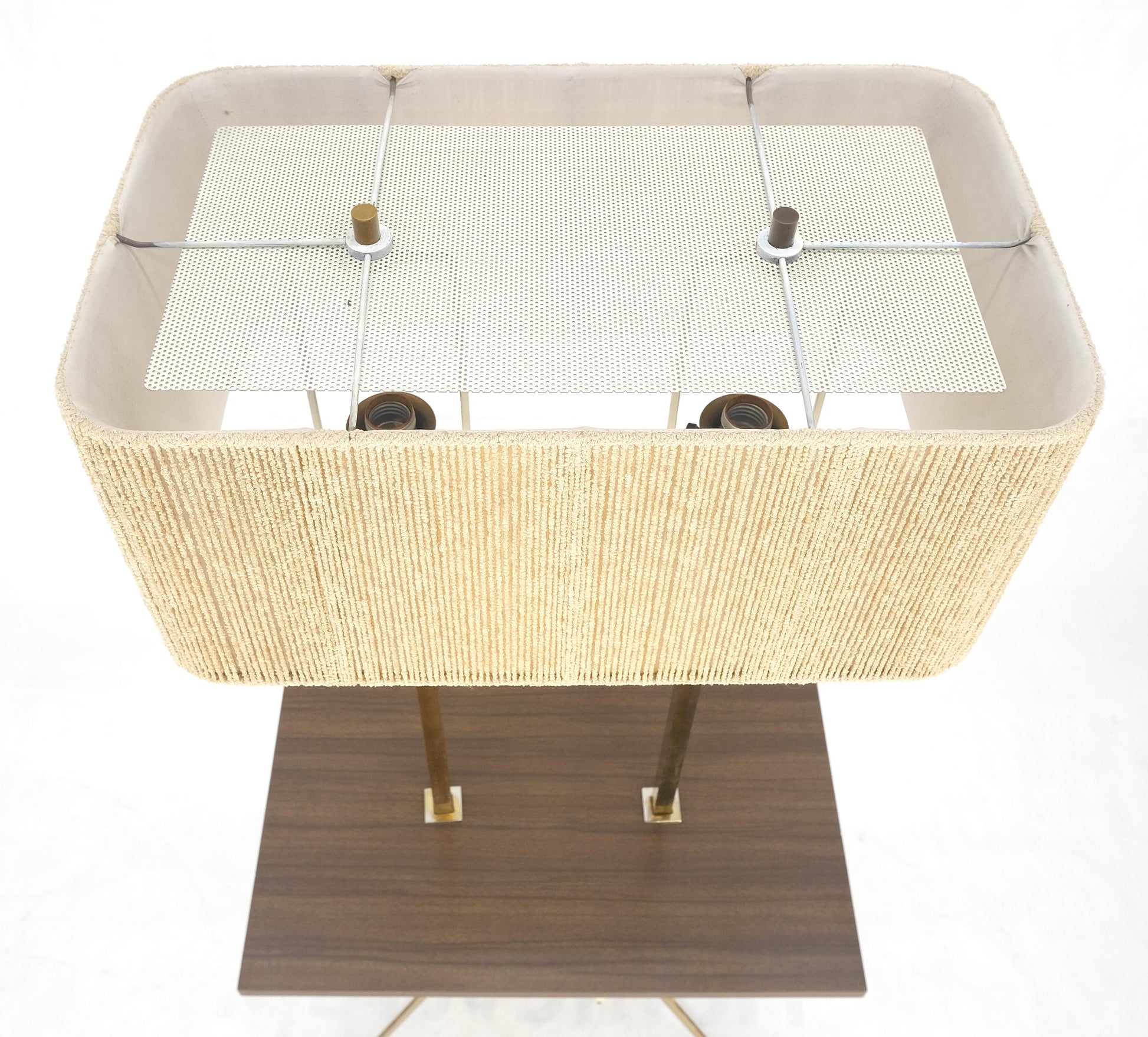 EstablishedLines Mid Century Modern All Solid Brass Rectangle End Table Floor Lamp McCobb Style