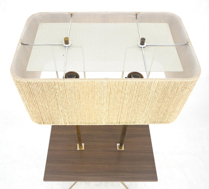 EstablishedLines Mid Century Modern All Solid Brass Rectangle End Table Floor Lamp McCobb Style