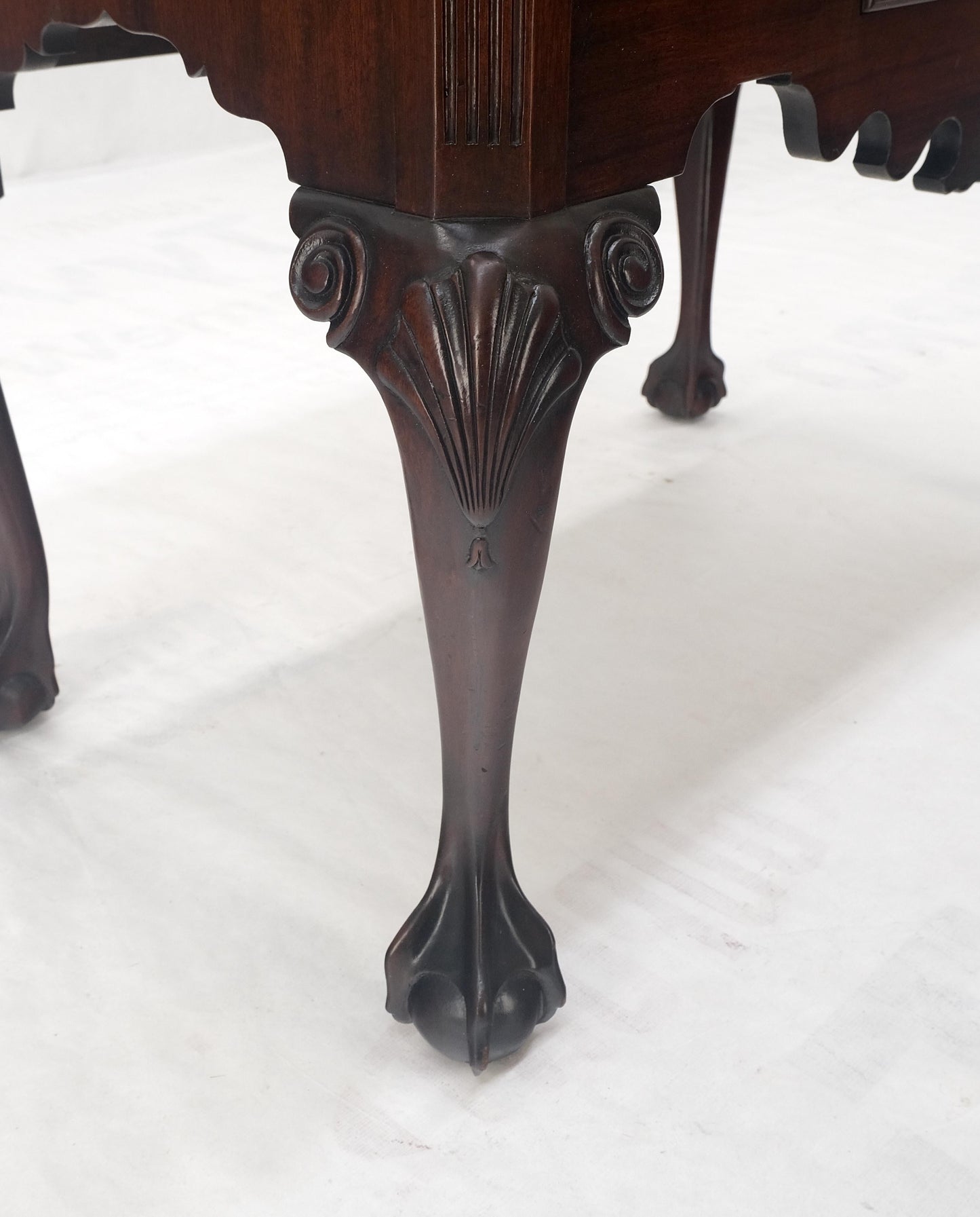 Chippendale Style Carved Mahogany Ball & Claw 4 Drawer Low Boy Dresser CLEAN!