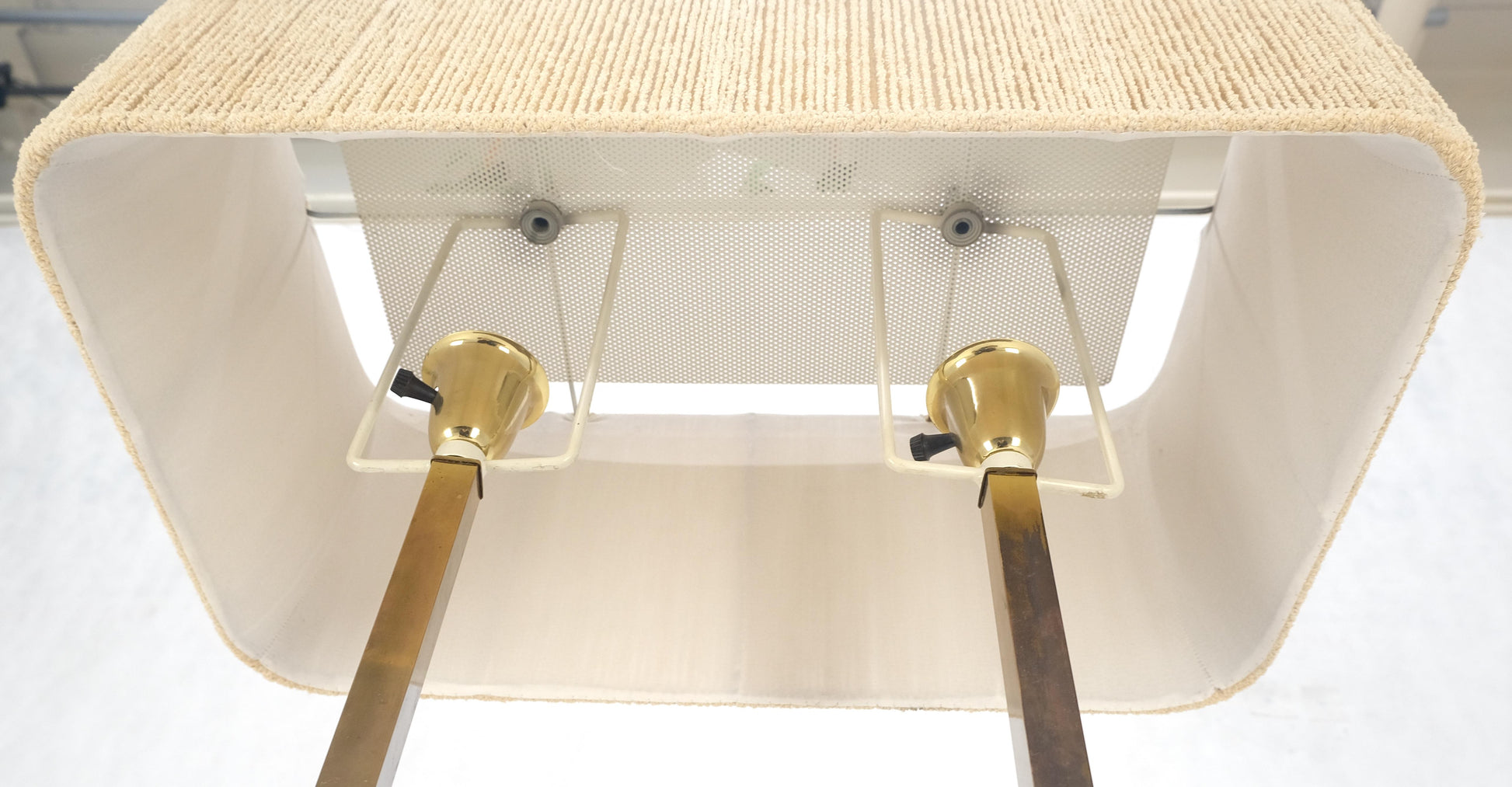 EstablishedLines Mid Century Modern All Solid Brass Rectangle End Table Floor Lamp McCobb Style