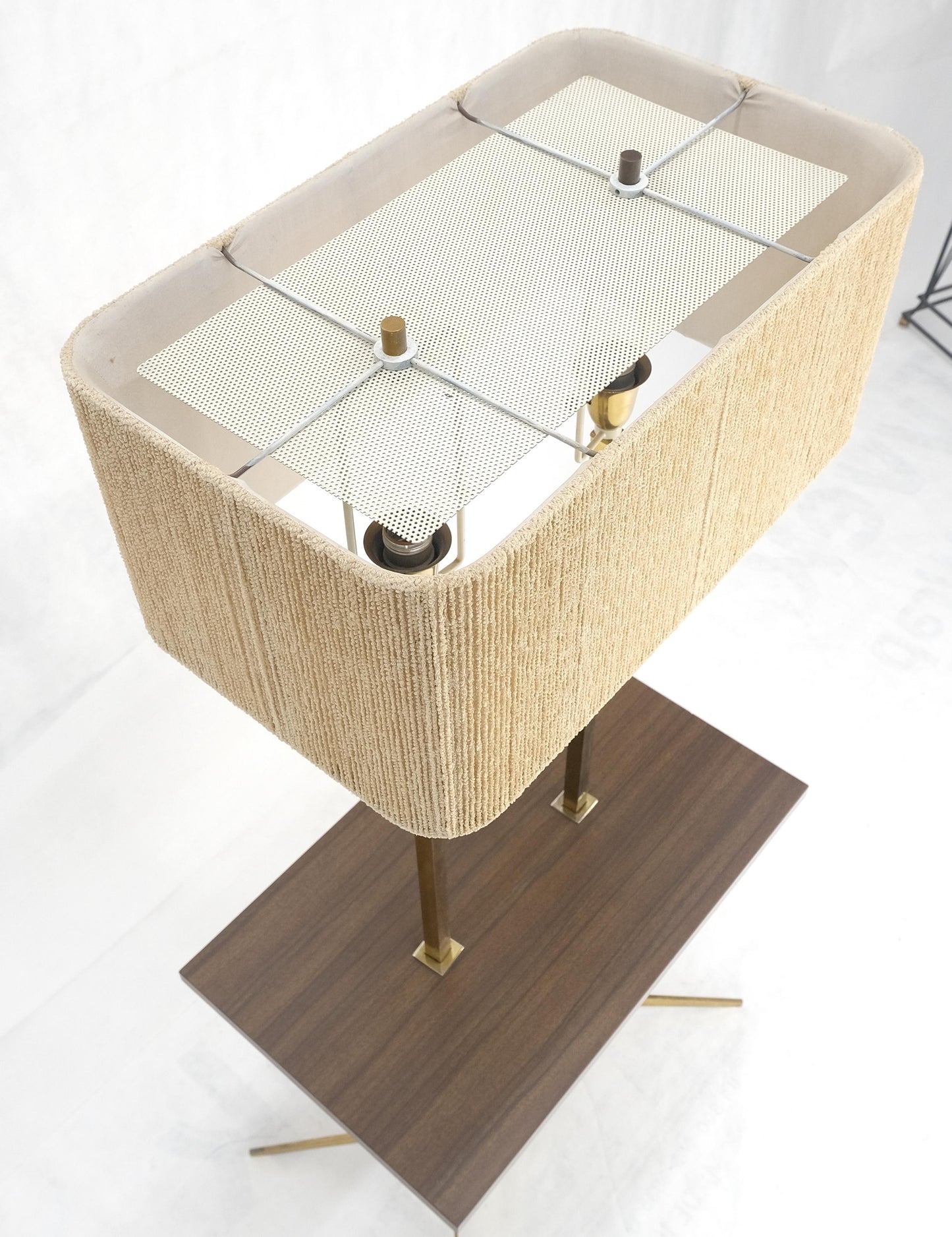 EstablishedLines Mid Century Modern All Solid Brass Rectangle End Table Floor Lamp McCobb Style