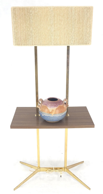 EstablishedLines Mid Century Modern All Solid Brass Rectangle End Table Floor Lamp McCobb Style