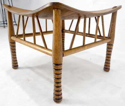 EstablishedLines Unusual Molded Plywood Oak Arts & Crafts Style Square "Sling" Seat MINT!