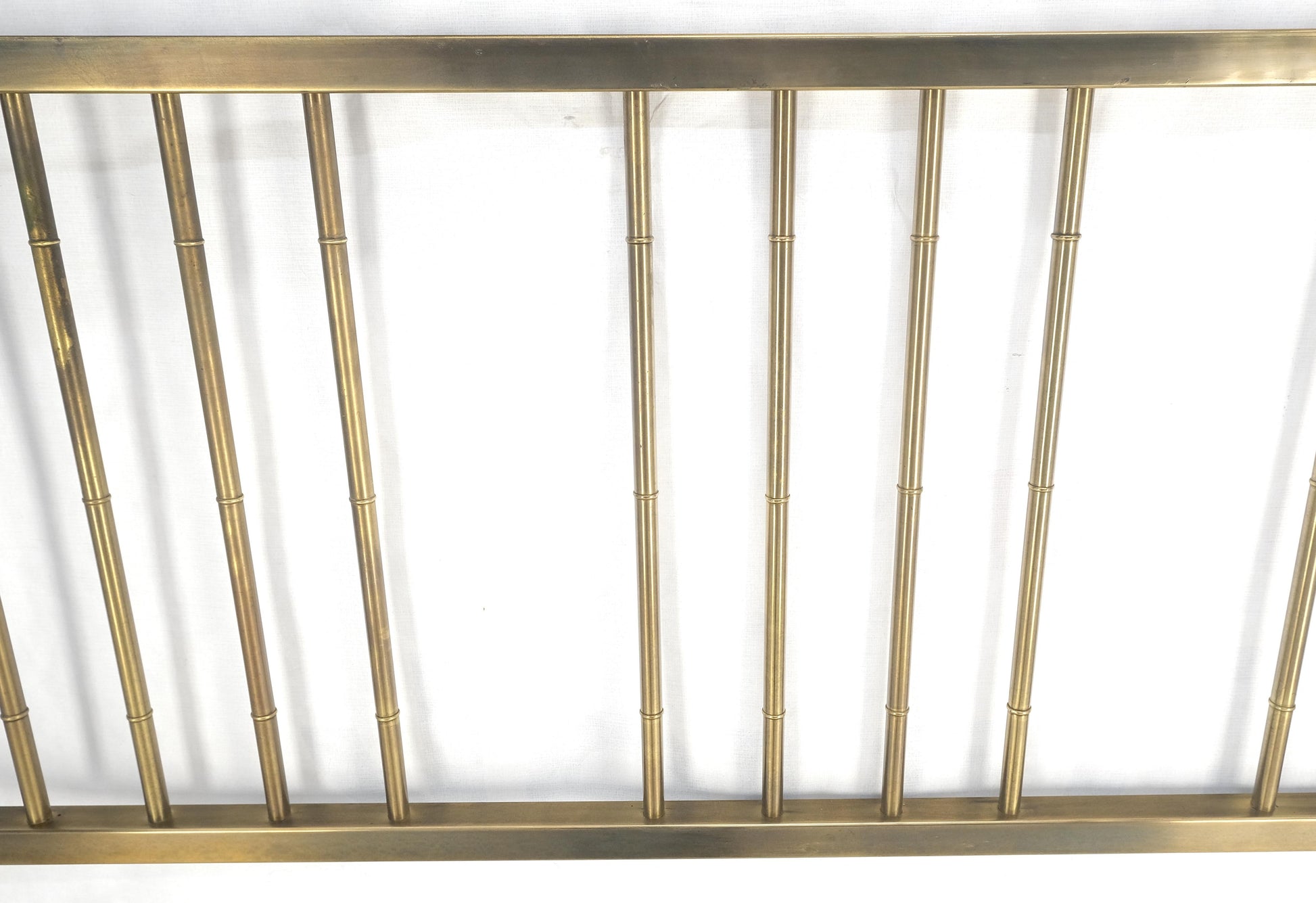 EstablishedLines Mastercraft Greek Key Style Mid Century Modern Brass Queen Size Headboard