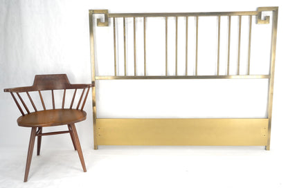 EstablishedLines Mastercraft Greek Key Style Mid Century Modern Brass Queen Size Headboard