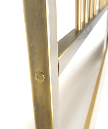 EstablishedLines Mastercraft Greek Key Style Mid Century Modern Brass Queen Size Headboard