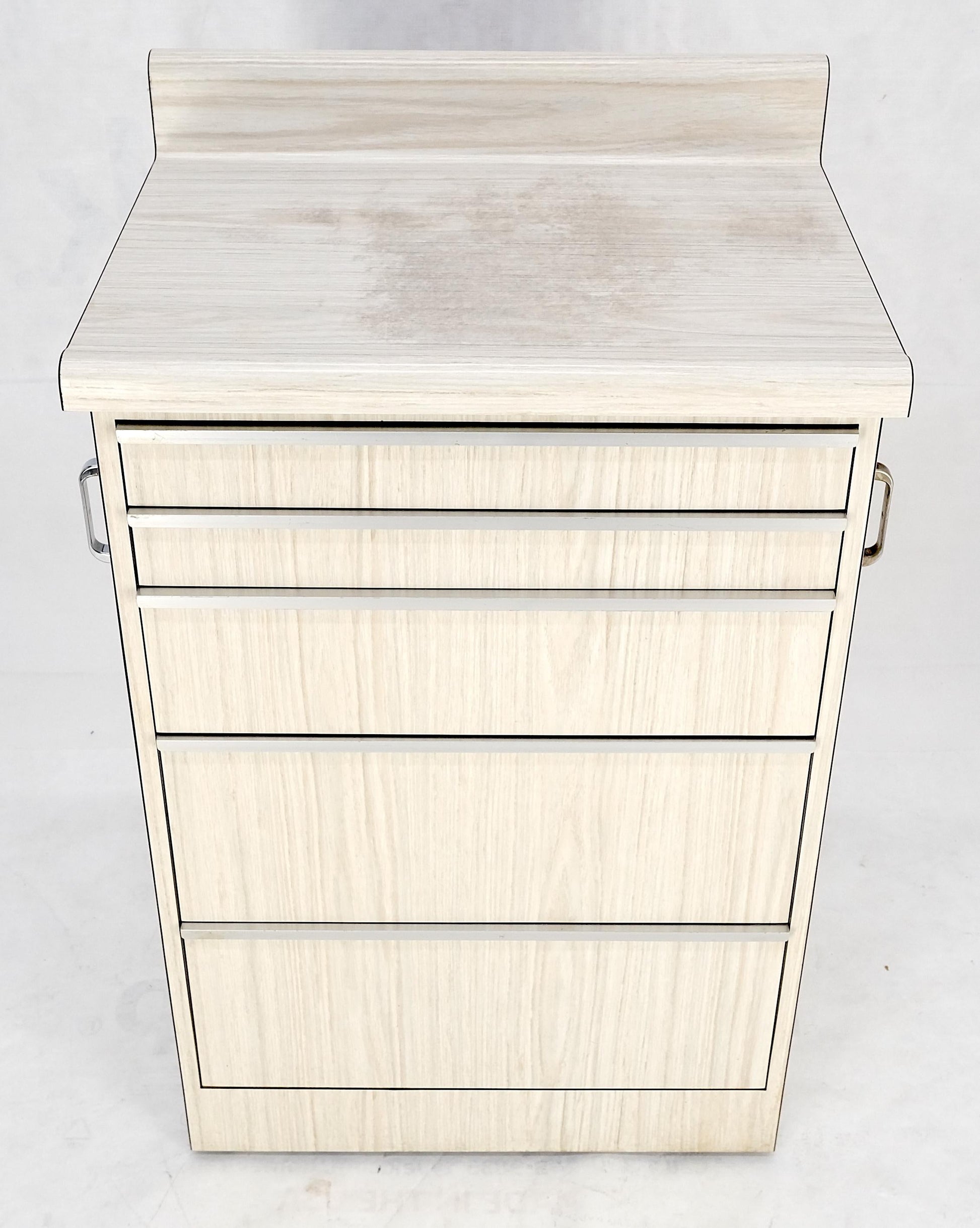 EstablishedLines Mid Century Modern Formica 5 Drawers Dental Cabinet on Wheels