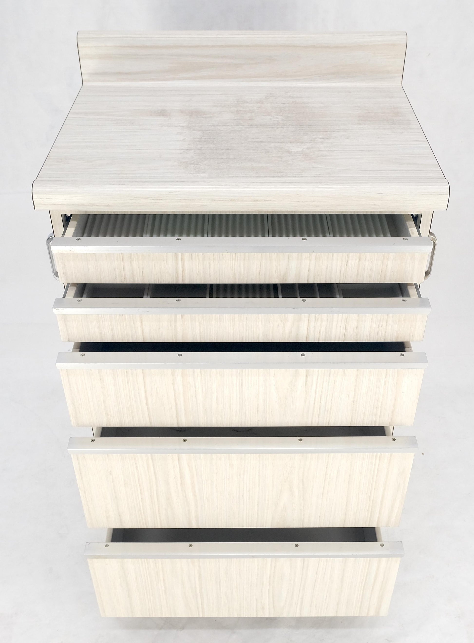 EstablishedLines Mid Century Modern Formica 5 Drawers Dental Cabinet on Wheels