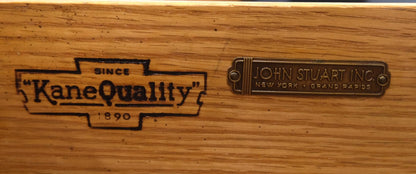 EstablishedLines Pair John Stuart Ebonized Lacquer Greek Key Brass Pulls Bachelor Chests MINT!