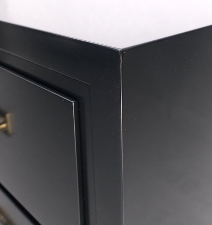 EstablishedLines Pair John Stuart Ebonized Lacquer Greek Key Brass Pulls Bachelor Chests MINT!