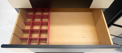 EstablishedLines Pair Black Lacquer & Silver Fitted Drawers Flip Top Vanity Chest Dressers MINT!