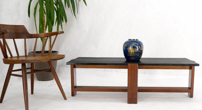 EstablishedLines Solid Walnut & Slate Rectangular Mid-Century Modern Coffee Table