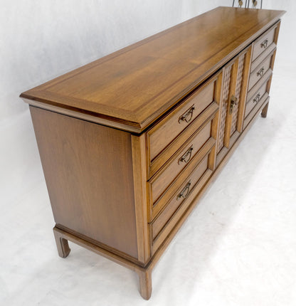 American Walnut 9 Drawers Long Dresser Credenza on Bracket Feet Tomasville MINT!