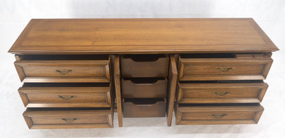 American Walnut 9 Drawers Long Dresser Credenza on Bracket Feet Tomasville MINT!