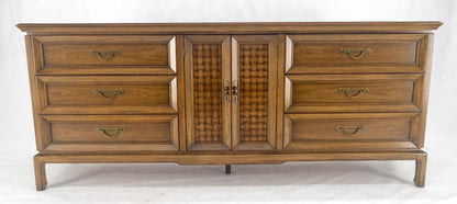 American Walnut 9 Drawers Long Dresser Credenza on Bracket Feet Tomasville MINT!
