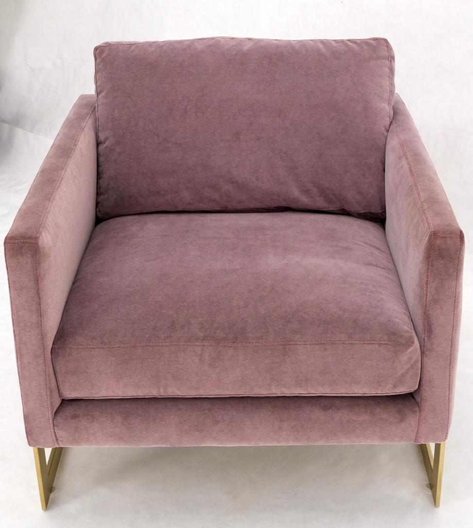 EstablishedLines Brass Frame Shape Base Cube Shape Lounge Chair
