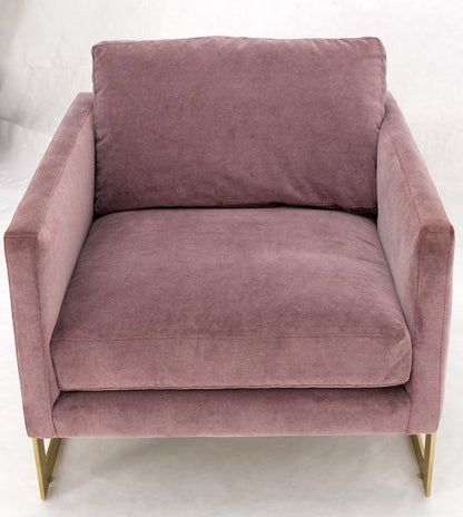 EstablishedLines Brass Frame Shape Base Cube Shape Lounge Chair