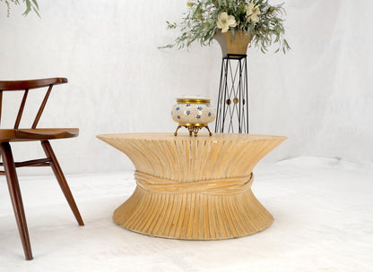 EstablishedLines Large Round Sheath of Bamboo Round Coffee Table Mid Century Modern McGuire MINT!