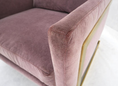 EstablishedLines Brass Frame Shape Base Cube Shape Lounge Chair